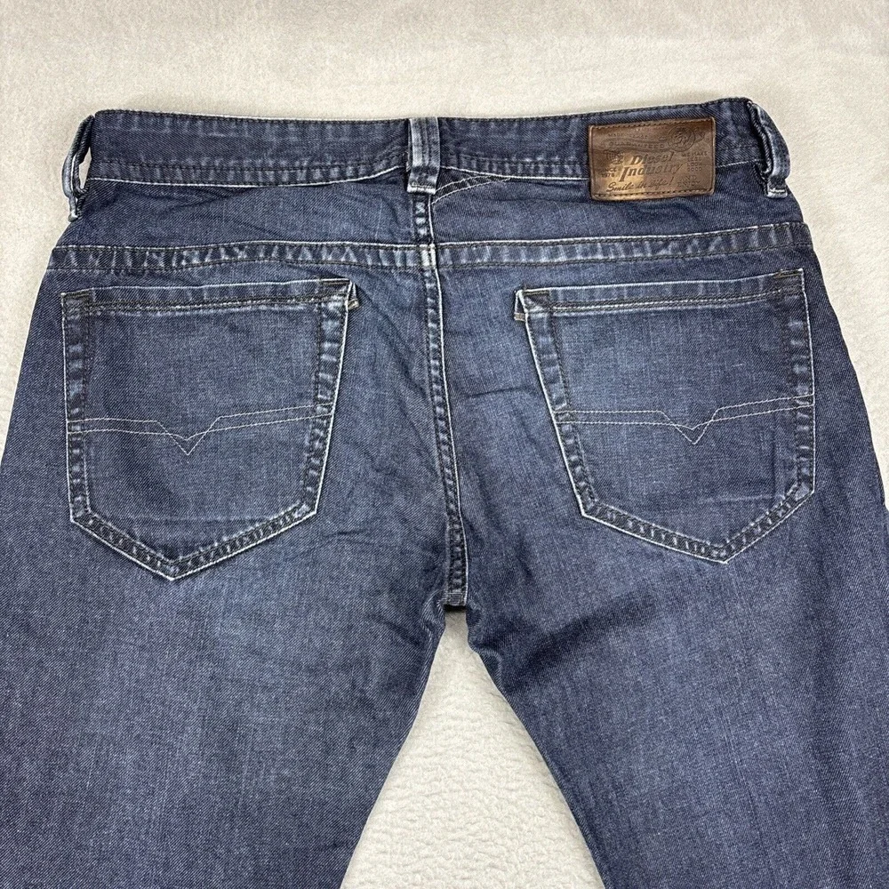 Diesel Industry Thavar Jeans Mens 30x34 Slim Skinny Distressed Blue Denim‎